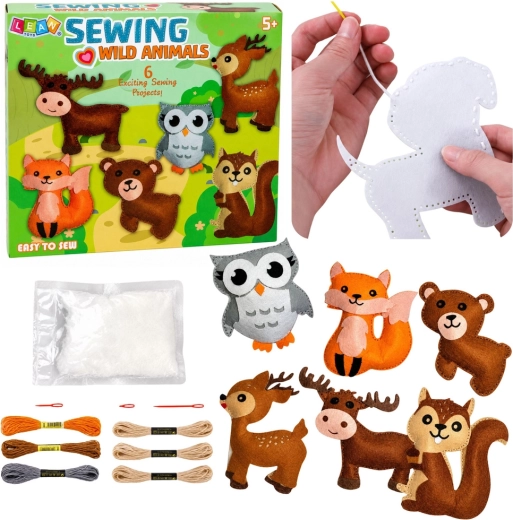 Kit creativo per cucire in feltro – animali del bosco DIY (6 pz)