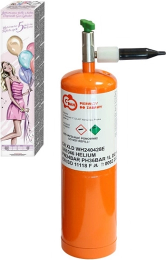 Bombola di elio monouso per 5 palloncini