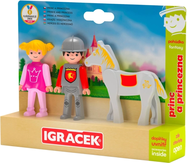 Efko Igráček trio principe e principessa con cavallo