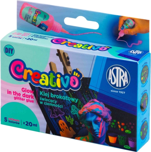 Colori gel fluorescenti al buio per creare adesivi 5×20 ml ASTRA Creativo