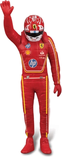 Figurina del pilota Charles Leclerc in posa da campione