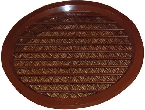 Griglia di ventilazione con rete, diametro 150 mm, marrone