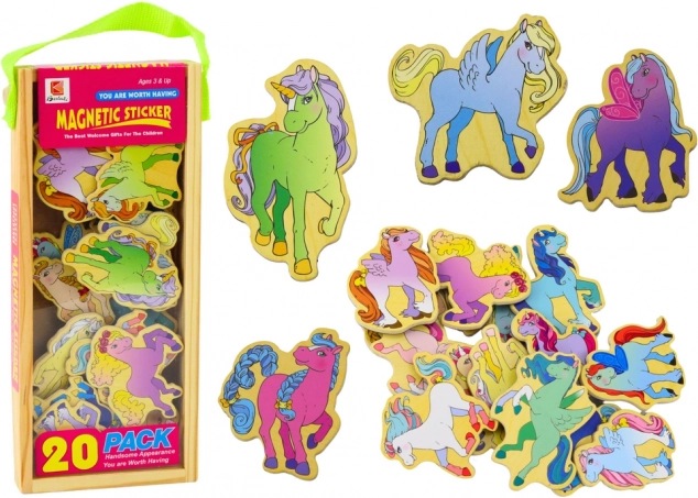 Magneti colorati in legno unicorni