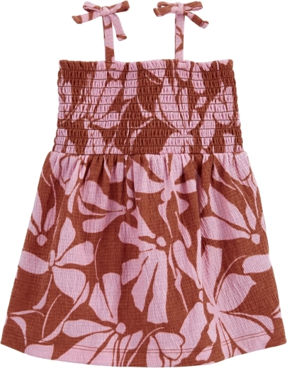 Vestito in cotone Carter’s con mutandine brown floral per bambina
