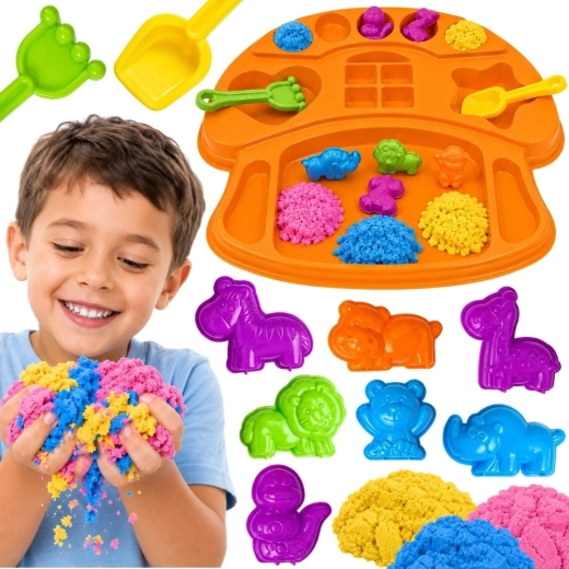 Set Woopie con sabbia cinetica e stampini a forma di animali