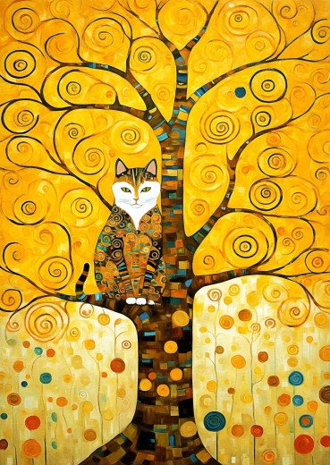 Enjoy Puzzle Gatto di Gustav Klimt sull'albero della vita 1000 pezzi
