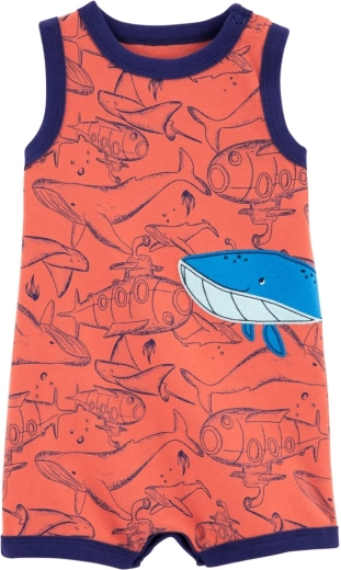 Tutina estiva Carter's Orange Whale per maschietti – 6m