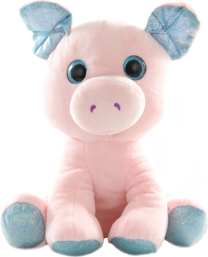 Maialino di peluche seduto con orecchie scintillanti - 1 pezzo