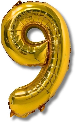 Palloncino in foil numero 9, 40 cm, oro