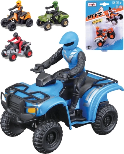 Maisto quad ATV in metallo con pilota 1:75 a retrocarica (pull-back) - 1 pezzo