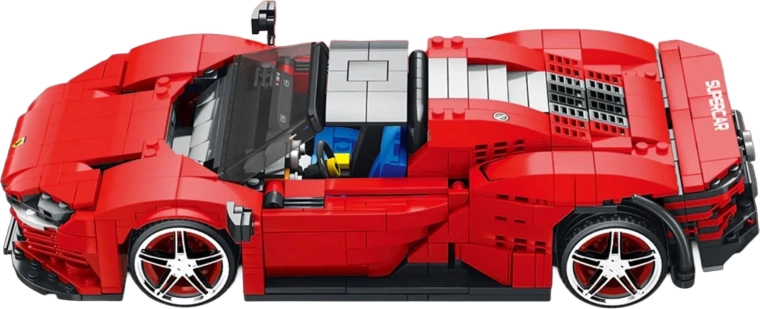 Set per costruire un'auto sportiva rossa, 1069 pezzi