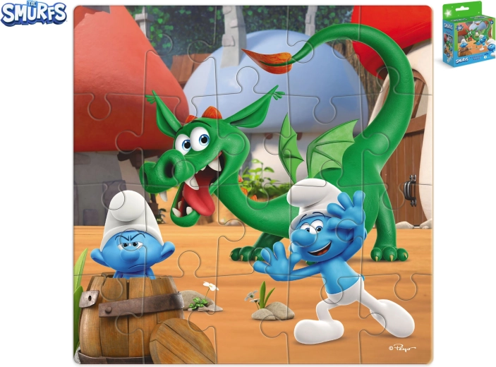 Puzzle Puffi – gioco del nascondino con il drago (20 pezzi)