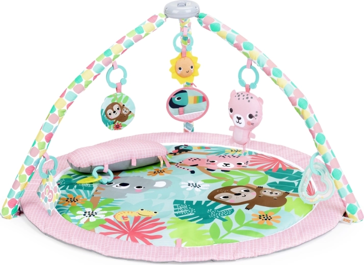 Tappeto gioco Bright Starts per lo sviluppo della motricità e dei sensi Pop ’N Wiggle Rosy Rainforest