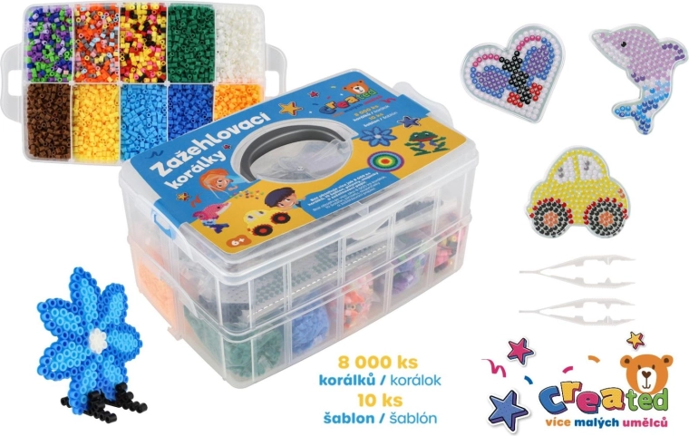 Perline da stirare Created con modelli in una scatola di plastica