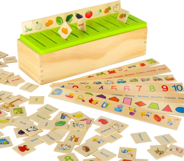 Apprendimento tramite classificazione: numeri, forme, animali e frutta