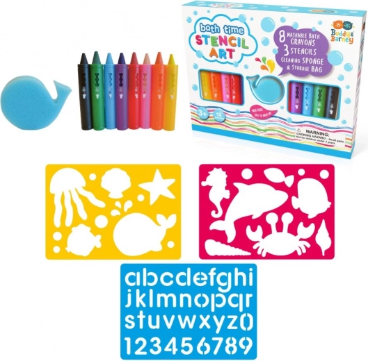 Set di pastelli da bagno con stencil