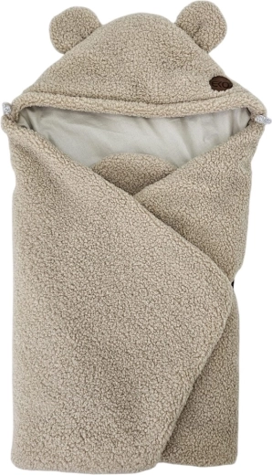 EKO sacco avvolgente per seggiolino auto in bouclé con cotone beige scuro 110 × 100 cm – Beige chiaro