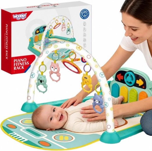 Woopie Baby tappetino gioco interattivo con pianoforte e palestrina, 10 pezzi, suoni