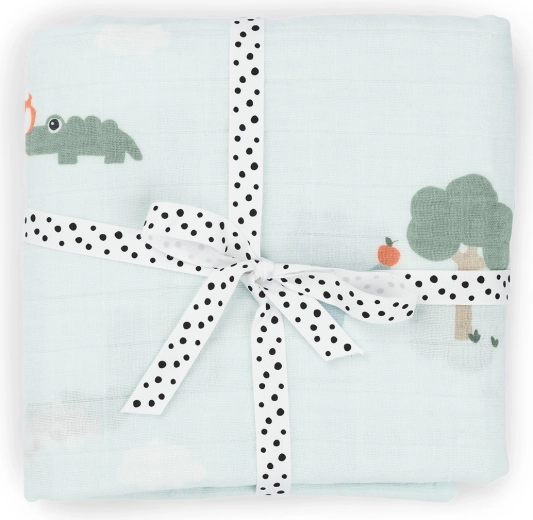 Done by Deer swaddle in mussola Playground blu
