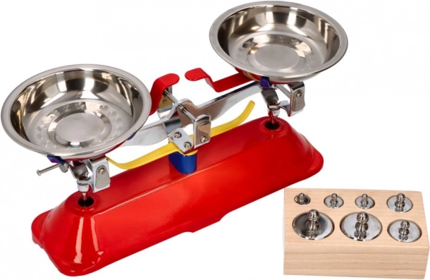 Bilancia in metallo per bambini GOKI con piattini e pesetti