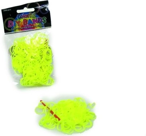 Set di elastici gialli per intrecciare braccialetti (250 pz) con uncinetto e chiusure