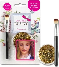 Gel per il corpo scintillante Lukky con pennello d'oro
