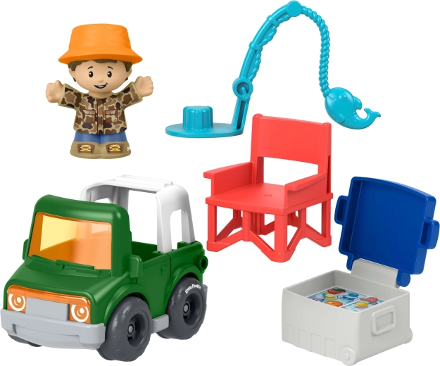 Fisher-Price Little People set con veicolo, personaggio e accessori – avventura di pesca - 1 pezzo