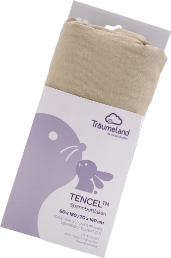 Träumeland lenzuolo con angoli Tencel uni taupe