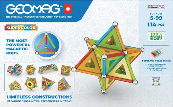 GEOMAG Supercolor set di costruzioni magnetiche 114 pezzi