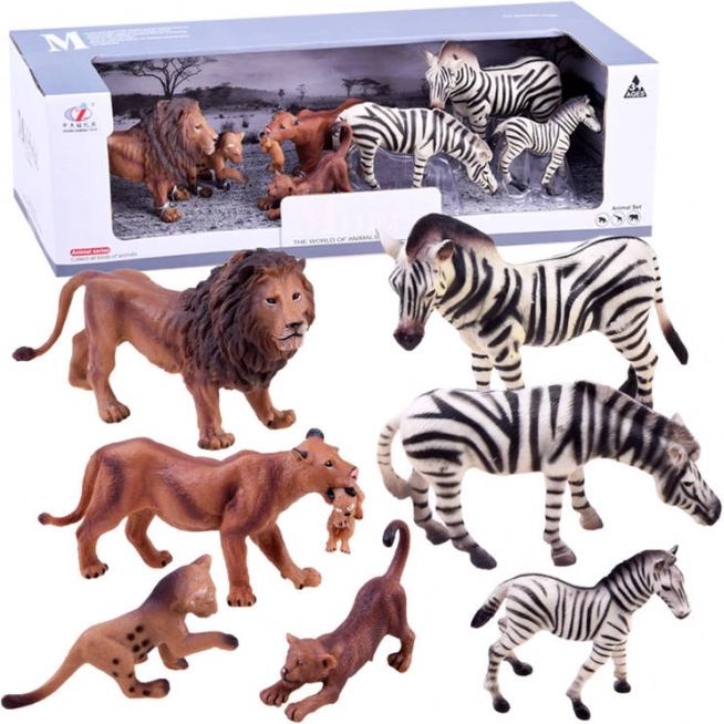 Set di animaletti safari con zebre e leoni – Zebra e leone
