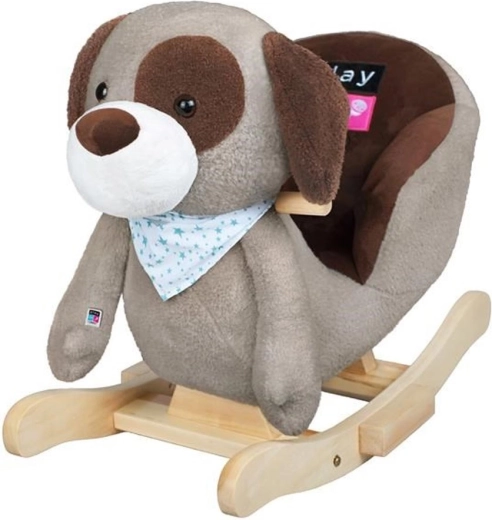 Cagnolino a dondolo con melodia PlayTo grigio-marrone