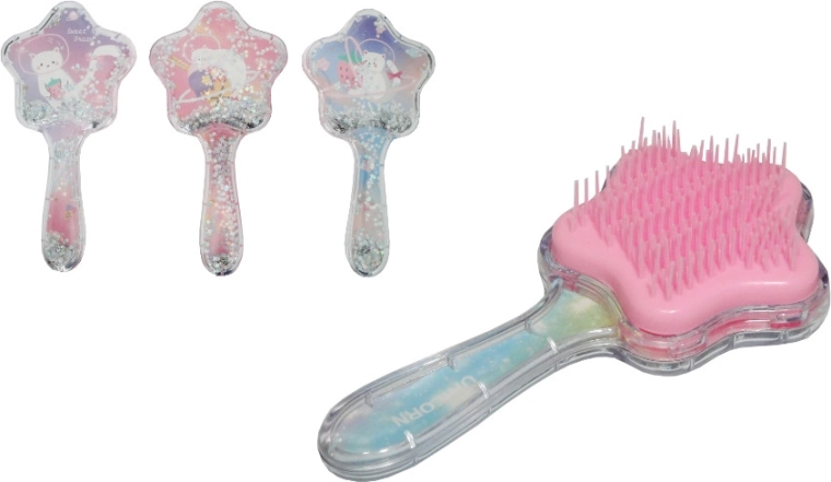 Spazzola per capelli a forma di stella con unicorno