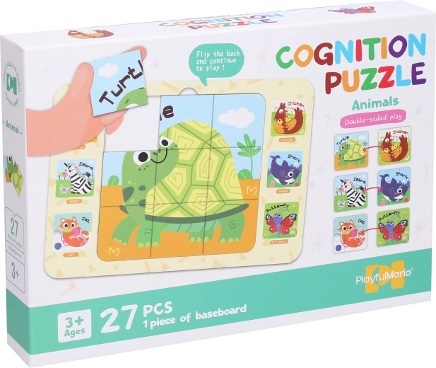 Puzzle di animaletti fronte/retro da 27 pezzi 25 × 18 cm