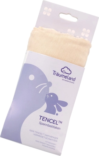 Träumeland lenzuolo con angoli tencel uni beige