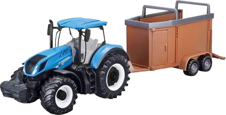 Bburago FarmLand trattore in metallo con rimorchio e movimento a inerzia 10 cm, assortito - 1 pezzo