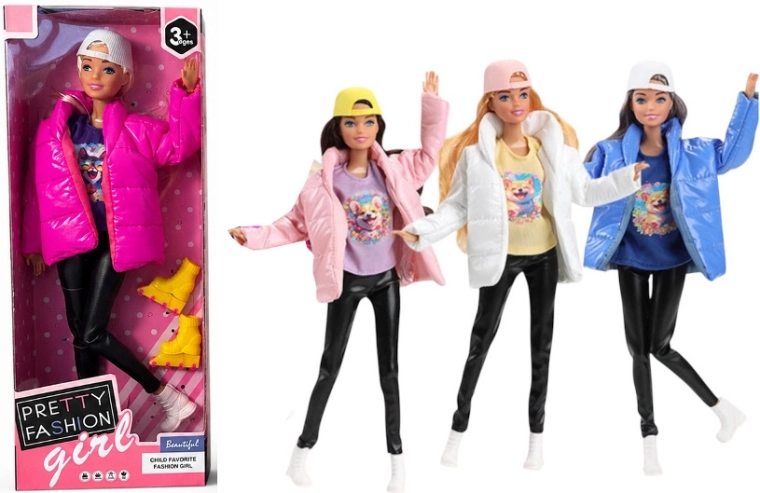 Bambola alla moda in outfit sportivo invernale - 1 pezzo