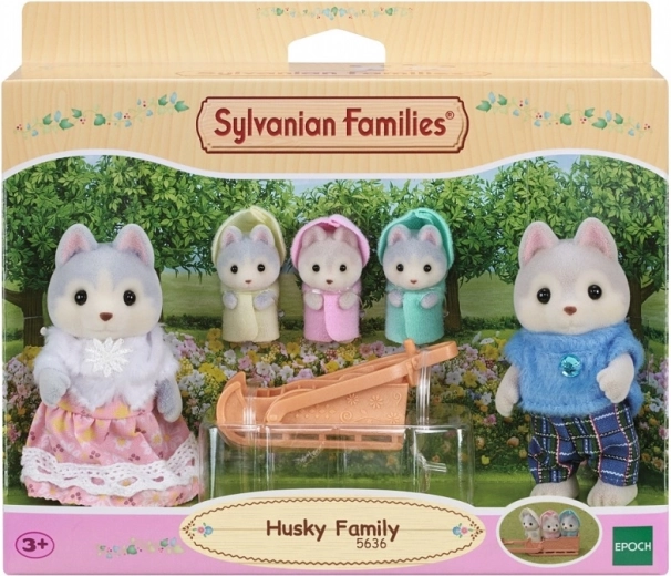 Famiglia di husky SYLVANIAN FAMILIES – set di figure con slitta