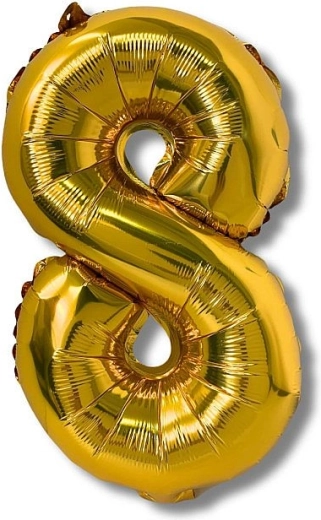 Palloncino in foil numero 8 oro 40 cm