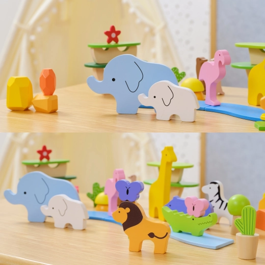 Animali della savana e elementi della natura