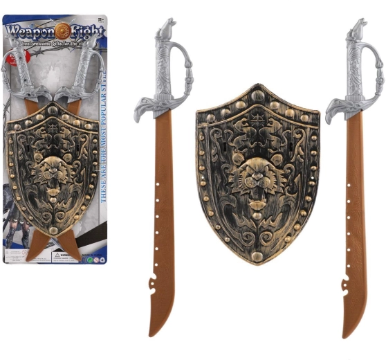 Set da cavaliere per bambini – 2 spade e scudo decorato