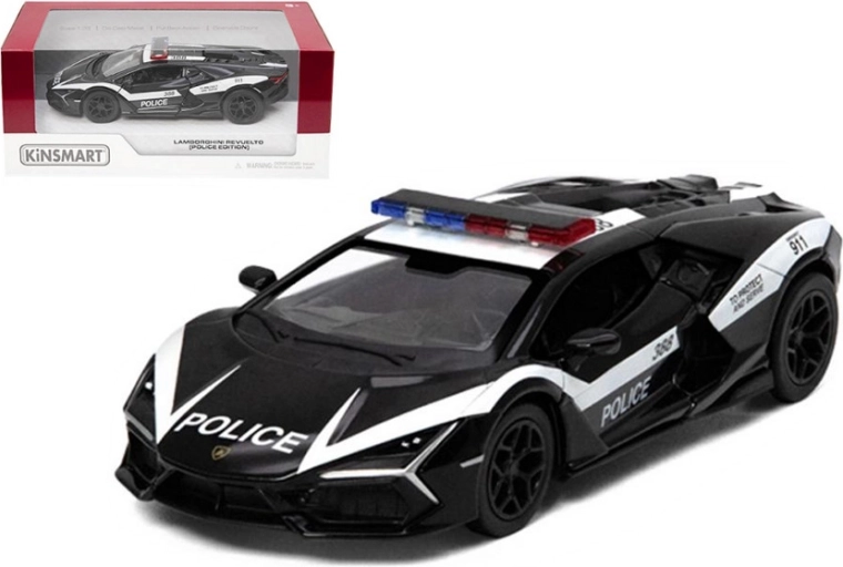 Lamborghini Revuelto polizia modello in metallo Pull Back