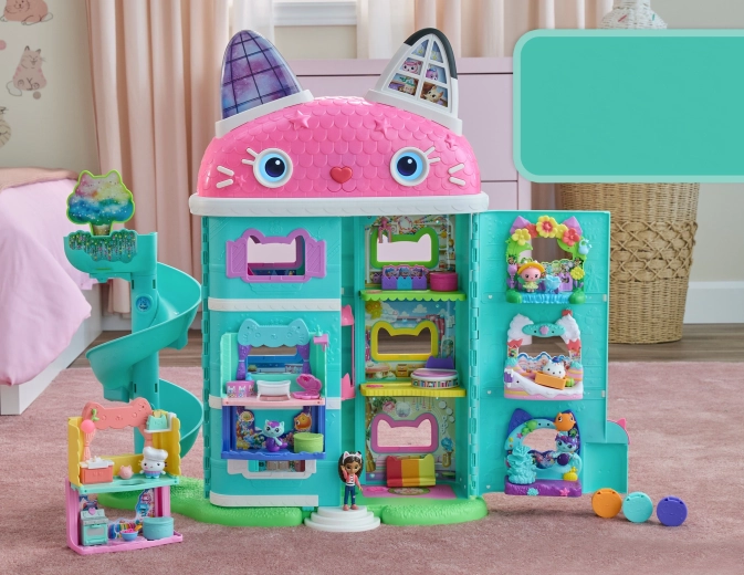 Casa dei gatti interattiva con suoni e occhi LCD