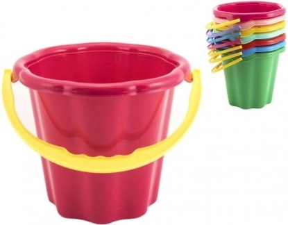 Secchiello per sabbia plastica 19cm assortito 4 colori 12m+