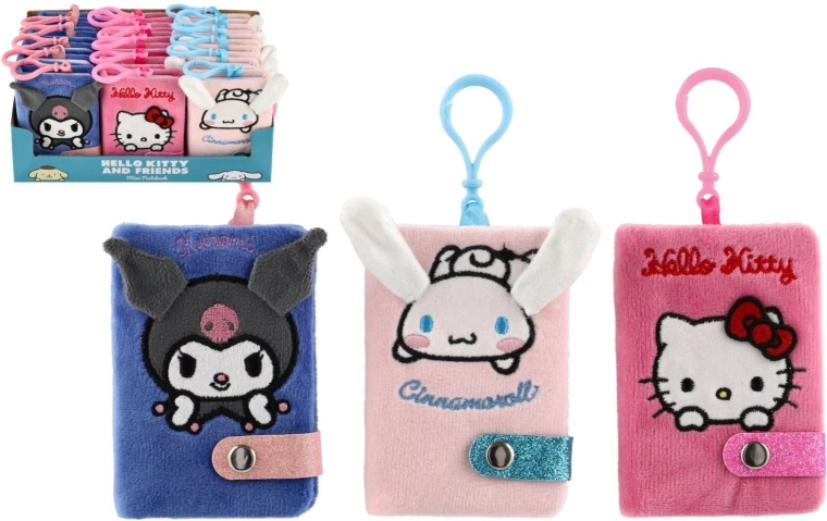 Mini quaderno di peluche con ciondolo, 3 modelli - 1 pezzo
