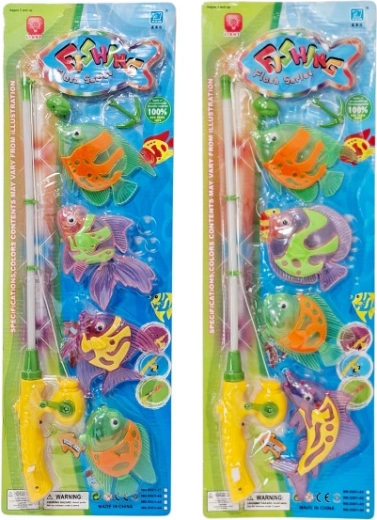 Canna da pesca luminosa per bambini con pesciolini magnetici