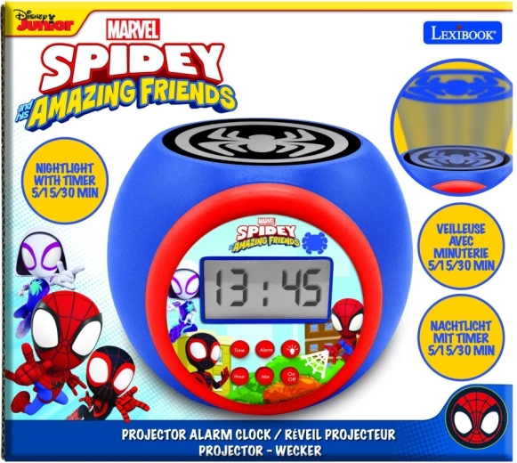 Lexibook sveglia per bambini SPIDEY con proiettore da soffitto