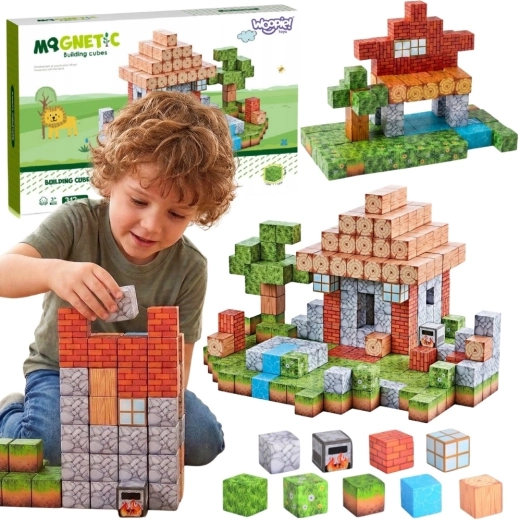 Blocchi da costruzione magnetici Woopie World of Blocks, 108 pezzi