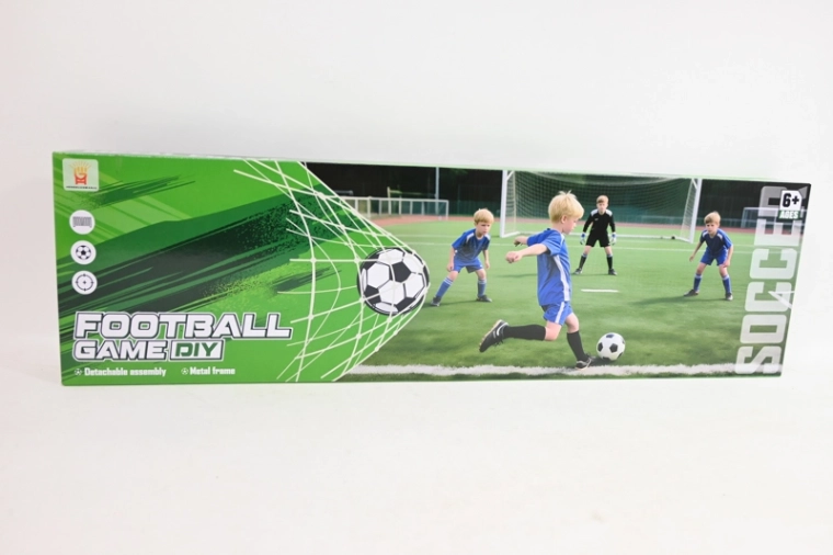 Porta da calcio in metallo 123 × 77 cm con pallone e pompetta