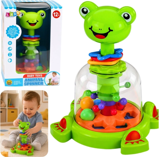 Spinner interattivo a rana con palline colorate vorticosi per neonati