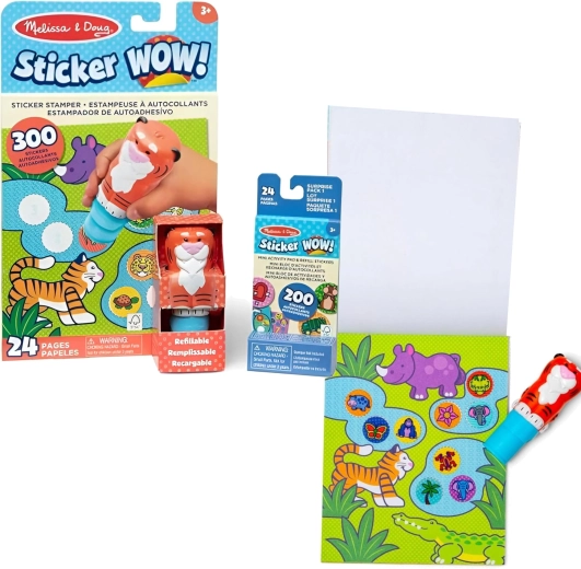 Melissa & Doug Sticker WOW! tigre – timbro con adesivi e libro di attività